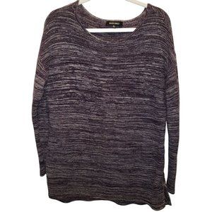 Ellen Tracy XL Knit  Tunic  Bordeaux and Ivory Weave  Cotton Blend